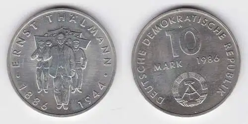 DDR Gedenk Münze 10 Mark Ernst Thälmann 1986 Stempelglanz (125042)