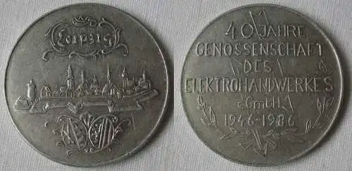 DDR Medaille 40 Jahre Genossenschaft des Elektrohandwerkes Leipzig 1986 (148902)