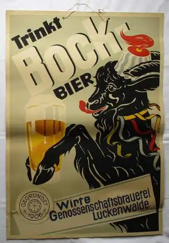 rares DDR Reklame Plakat Wirte Genossenschaftsbrauerei Luckenwalde 1966 (130002)