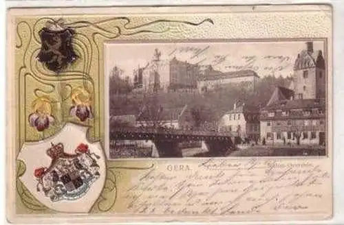 09192 Passe partout Präge Ak Gera Schloß Osterstein 1915