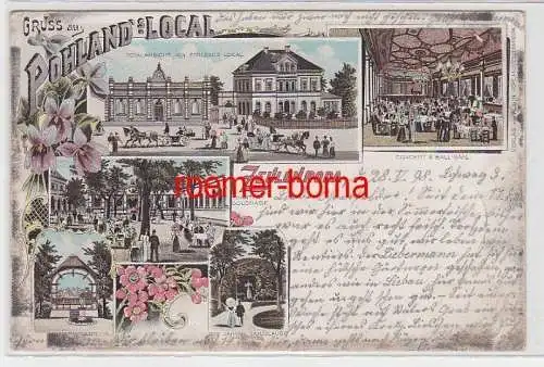 71552 Ak Lithografie Gruss aus Pohland´s Local Zeulenroda 1898