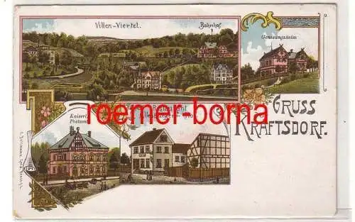 80292 Ak Lithographie Gruss aus Kraftsdorf Restaurant usw. um 1910