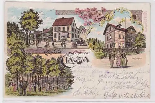 94032 Ak Lithographie Gruß aus Clausa bei Altenburg Gast- & Logirhaus 1899