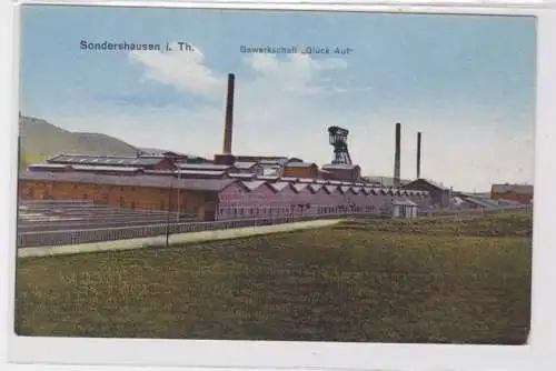 94269 Ak Sondershausen in Thüringen Gewerkschaft 'Glück Auf' um 1920