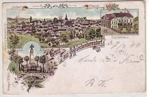 43931 Ak Lithographie Gruß aus Münchenbernsdorf 1899