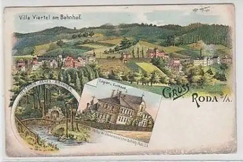 32051 Ak Lithographie Gruß aus Roda S.-A. um 1900