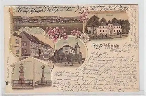 19182 Ak Lithografie Gruss aus Wiehe Bade-Anstalt usw. 1899