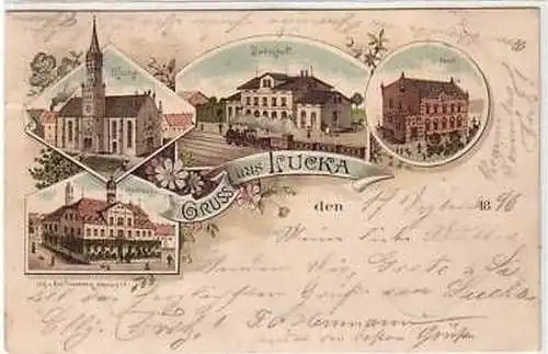 41485 Ak Lithographie Gruß aus Lucka 1896