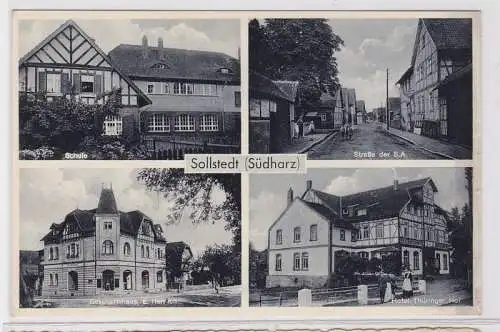 85827 Mehrbild AK Sollstedt (Südharz) - Schule Hotel Thüringer Hof Geschäftshaus