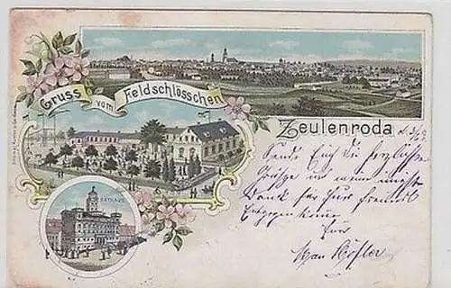 61203 Ak Lithographie Gruß vom Feldschlösschen Zeulenroda 1903