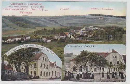 70252 Mehrbild Ak Gasthaus z. Lindenhof Scheubengrobsdorf b. Gera R.j.L. um 1920