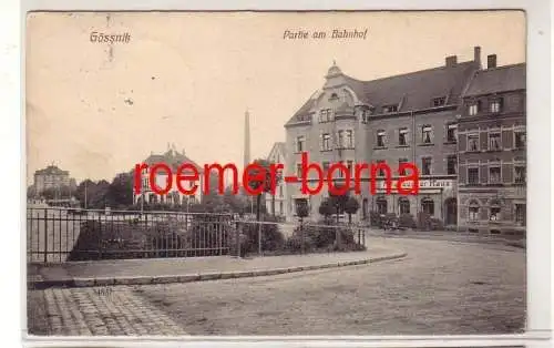 80779 Ak Gössnitz Partie am Bahnhof 1911