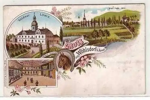 38900 Ak Lithographie Gruß aus Wöhlsdorf bei Auma 1910