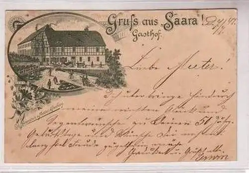 56929 Ak Gruß aus Saara! Gasthof 1897