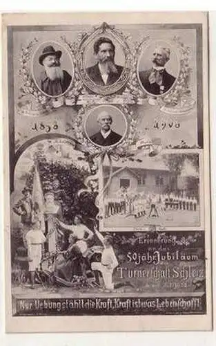 52685 Mehrbild Ak 50 jähr. Jubiläum der Turnerschaft Schleiz 1908