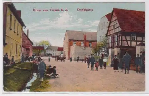 95593 Ak Gruß aus Thräna Sachsen-Altenburg Dorfstrasse 1930