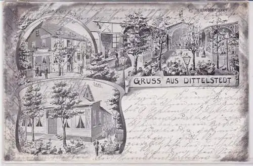 91691 Ak Lithographie Gruß aus Dittelstedt Gasthaus zum goldenen Anker 1902