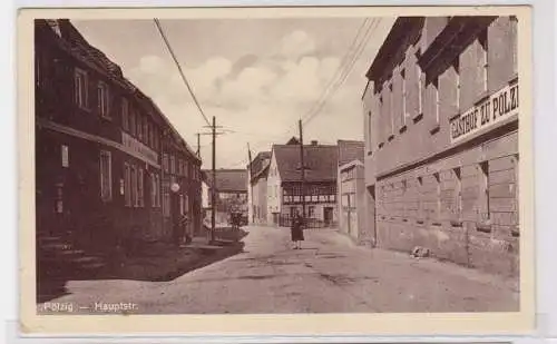 92446 Ak Pölzig Hauptstrasse mit Gasthof 1932