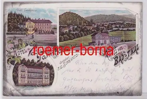 81780 Ak Lithografie Gruss aus Bad Thal Hotel Tannhäuser 1900