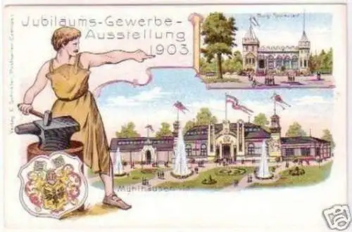 26472Ak Lithographie Gewerbeausstellung Mühlhausen 1903