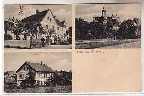 61390 Ak Gruß aus Ehrenberg Gottfried Brumme, Schloß, Schule 1912