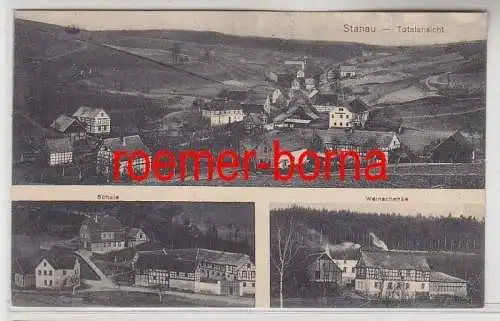 79252 Mehrbild Ak Stanau Totale, Schule, Weinschenke 1913