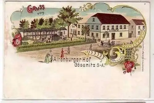 40046 Ak Lithographie Gruß aus Gössnitz S.-A. 1900