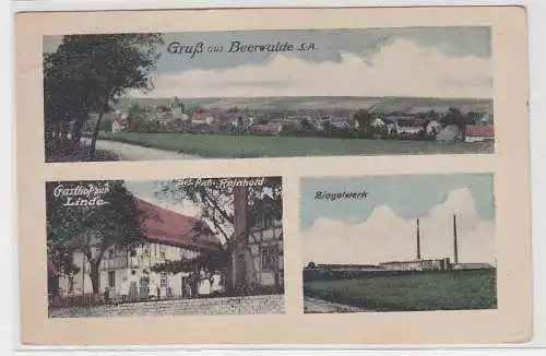 70719 Mehrbild Ak Gruß aus Beerwalde S.-A. Gasthaus, Ziegelwerk um 1920