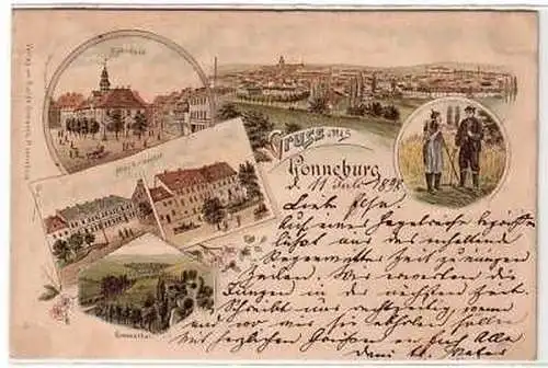 41053 Ak Lithographie Gruß aus Ronneburg 1899