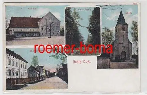 70649 Mehrbild Ak Nobitz S.-A. Gasthof, Altenburgerstrasse, Kirche, Leina-Partie