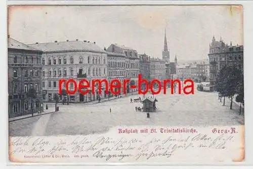 82813 Ak Gera Reuss Roßplatz mit St. Trinitatiskirche 1903