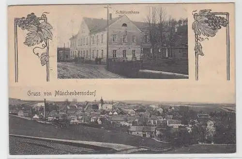 71875 Ak Gruss von Münchenbernsdorf, Ansicht Schützenhaus, 1911