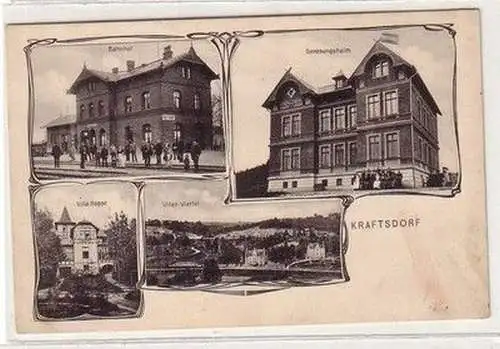 35476 Mehrbild Ak Kraftsdorf Bahnhof, Villenviertel, Genesungsheim um 1910