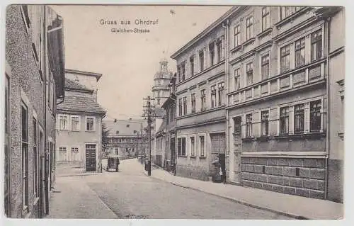 69752 Ak Gruß aus Ohrdruf Gleichen-Strasse Restaurant um 1910