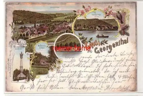 79897 Ak Lithografie Gruss aus Georgenthal Schützenhof usw. 1901