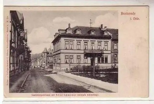 51463 Ak Brotterode in Thüringen Inselsbergstrasse mit Hotel Schneider um 1910