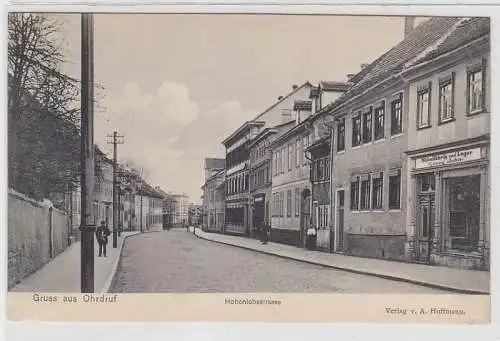 68984 Ak Gruß aus Ohrdruf Hohenloherstraße Möbelfabrik um 1910