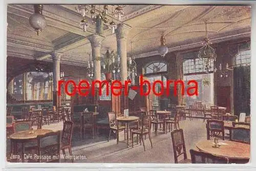 83728 Ak Jena Café Passage mit Wintergarten 1912