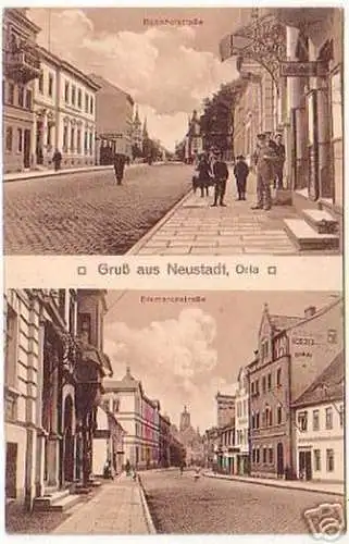 07655 Ak Gruß aus Neustadt Orla Bismarckstr. usw. 1912