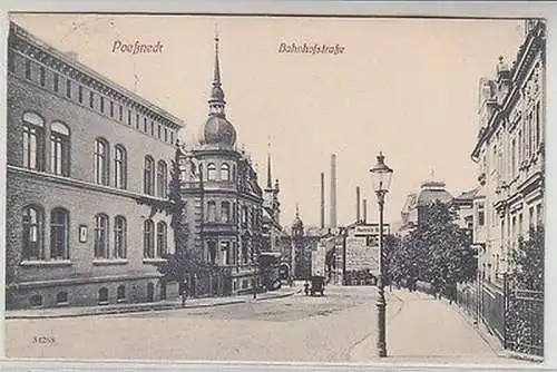 62072 Ak Pößneck in Thüringen Bahnhofstrasse 1911