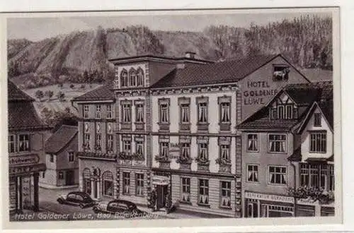 60371 Ak Bad Blankenburg Hotel Goldener Löwe um 1930