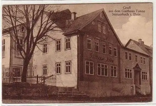 58787 Ak Gruß aus dem Gasthaus Tanne Stützerbach in Thüringen um 1910