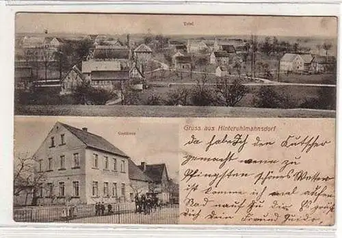 61046 Mehrbild Ak Gruß aus Hinterruhlmannsdorf Totalansicht und Gasthaus 1907