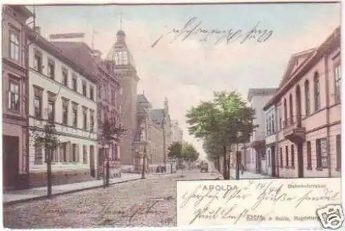 28648 Ak Apolda Bahnhofstrasse m. Hotel Kaiserhof 1906