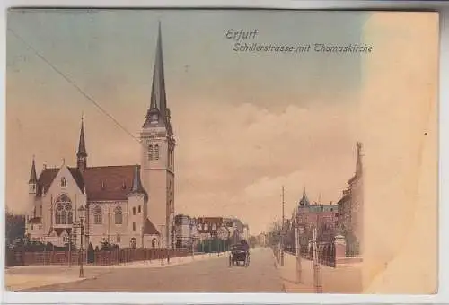 71554 Ak Erfurt, Schillerstrasse mit Thomaskirche, 1907