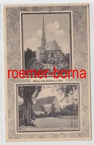 82827 Mehrbild Ak Bocka Kreis Altenburg i. Thür. Kirche und Pfarrhaus 1930