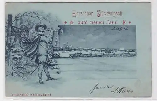 92704 Ak Herzlichen Glückwunsch zum neuen Jahr Eisfeld 1898