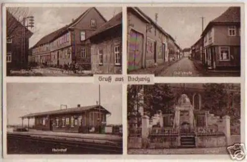 00910 Mehrbild Ak Gruß aus Dachwig Bahnhof usw. 1940