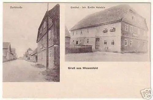 01254 Ak Gruß aus Wiesenfeld Gasthof usw. um 1920