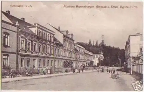 09007 Ak Schmölln S.-A. äussere Ronneburger Straße 1908